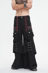 Gothic Trompetenhose für Herren mit schwarzen Nähten